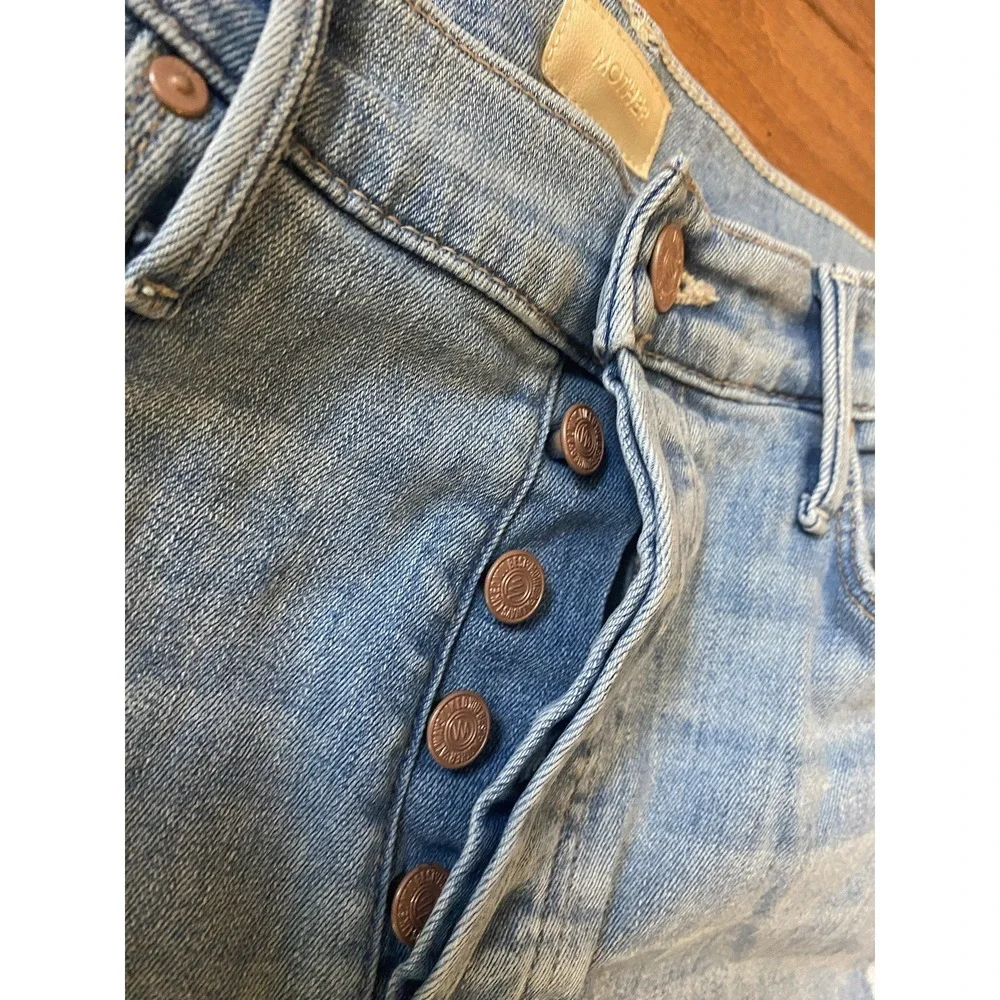 Mother Jeans The Stunner Ankle Fray Light Denim Dreamer Sz 30 Excellent Conditio